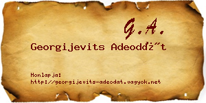 Georgijevits Adeodát névjegykártya